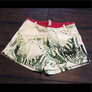 Desiguel butterfly shorts with beaded detail.